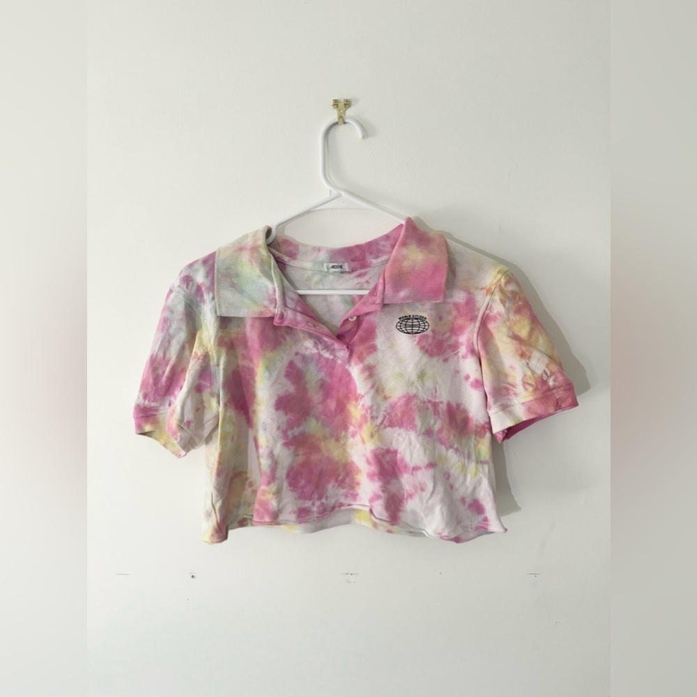 Ardene Tie Dye Women’s Short Sleeve Shirt in Pink, Yellow, Teal